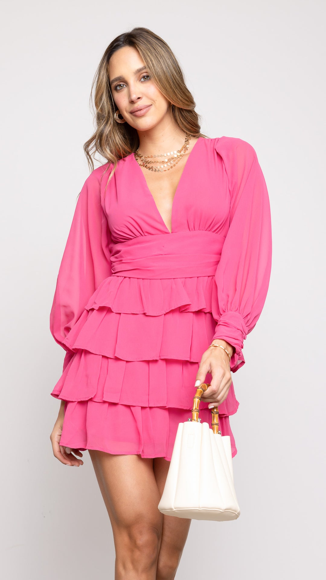 Elena Mini Dress in Pink