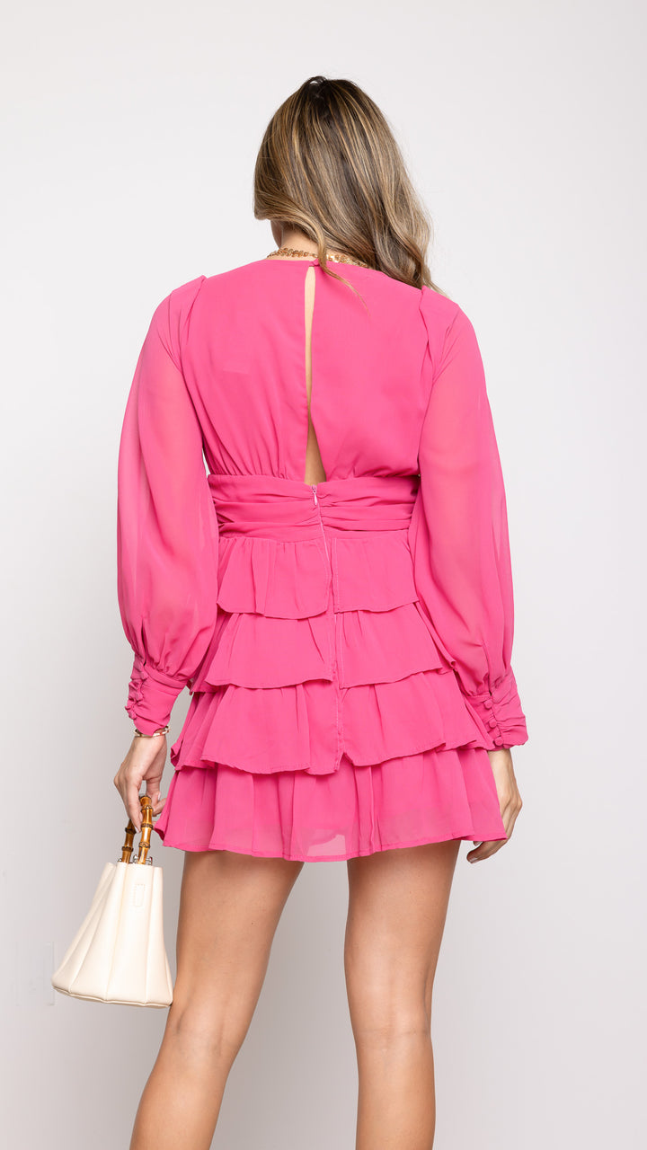 Elena Mini Dress in Pink