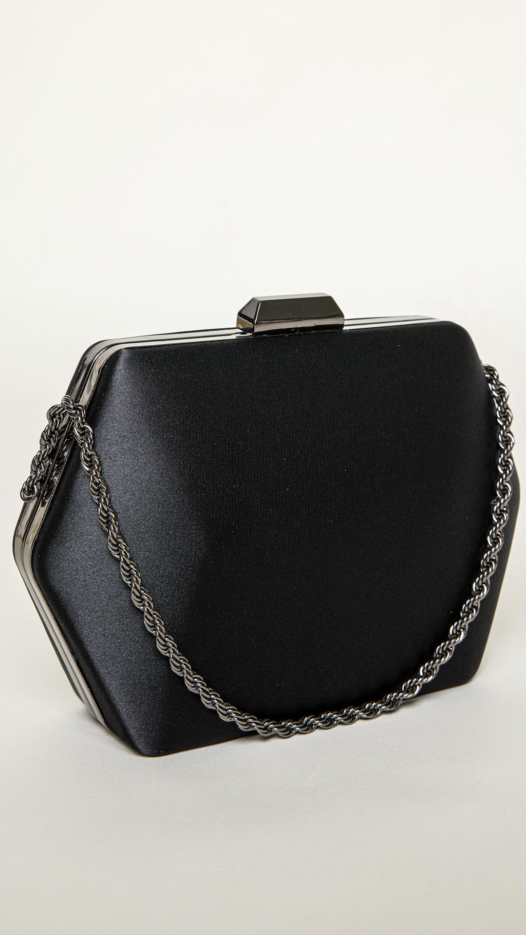 Seer Black Hexagon Clutch Purse