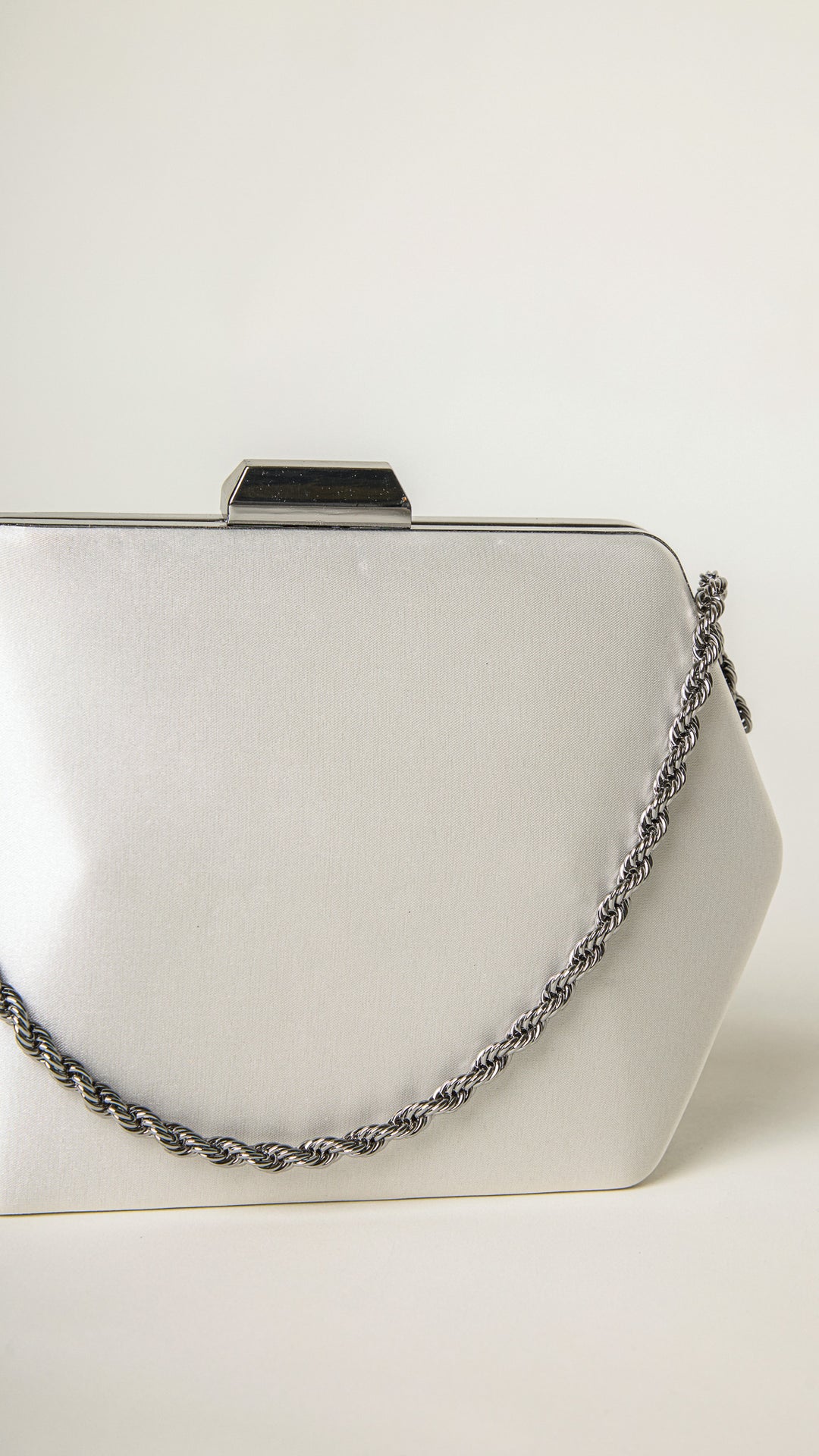 Seer Silver Hexagon Clutch Purse