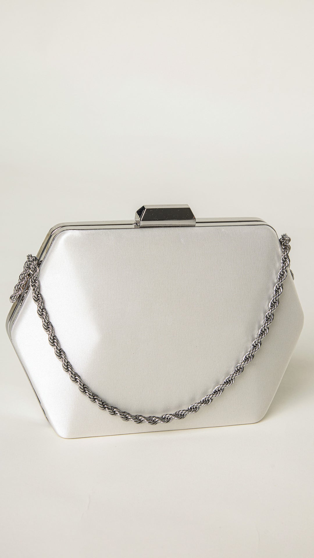 Seer Silver Hexagon Clutch Purse