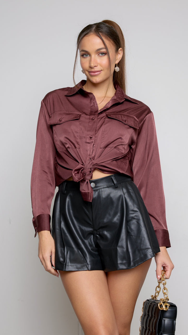 Manu Satin Long Sleeve Top