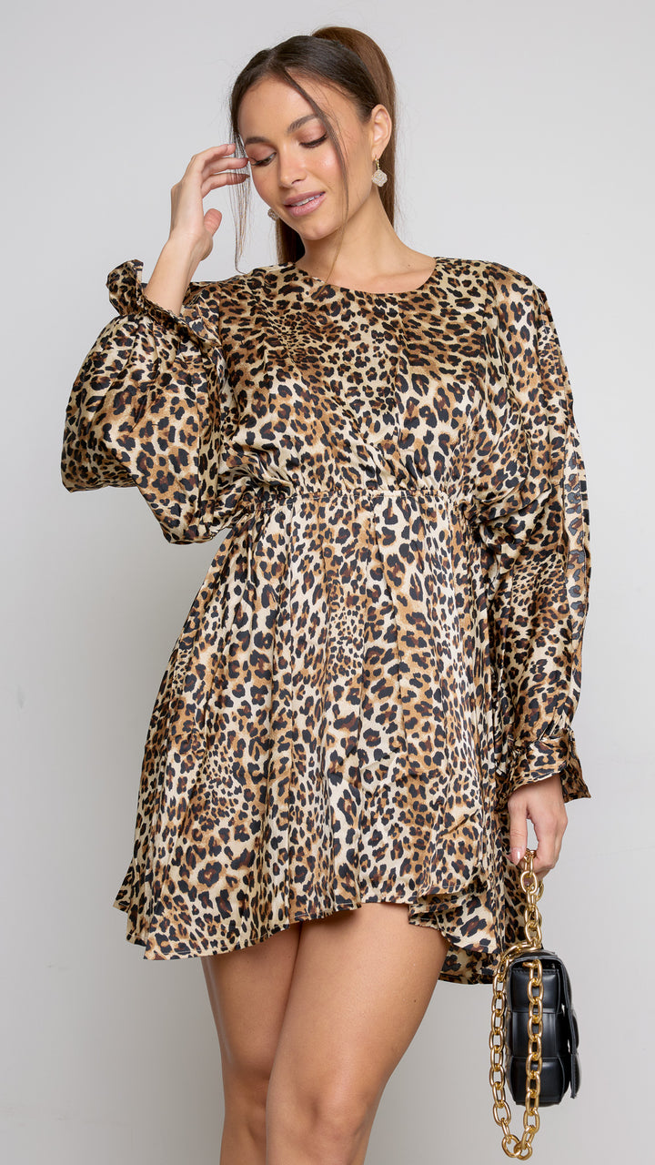 Kiki Print Long Sleeve Mini Dress