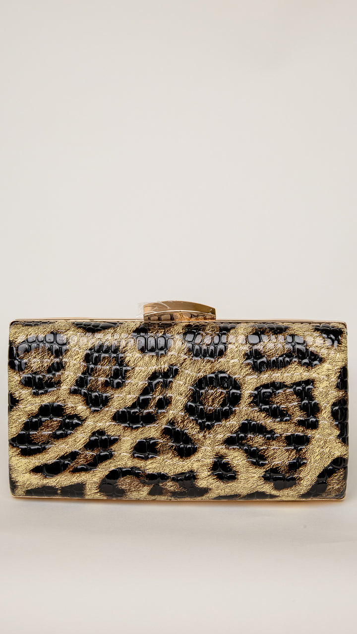 Sofia Leopard Clutch