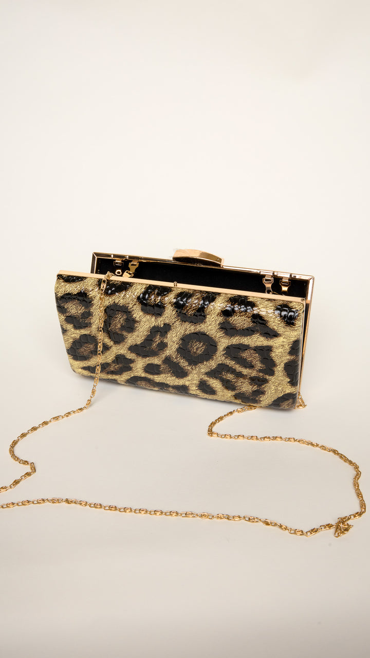 Sofia Leopard Clutch