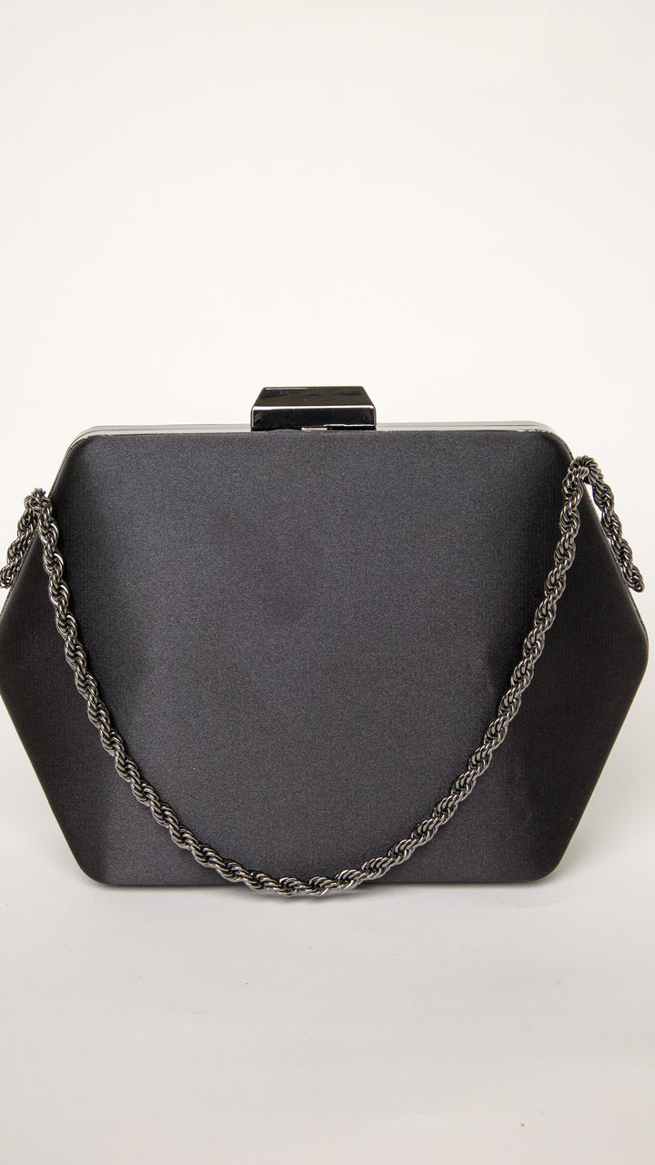 Seer Black Hexagon Clutch Purse