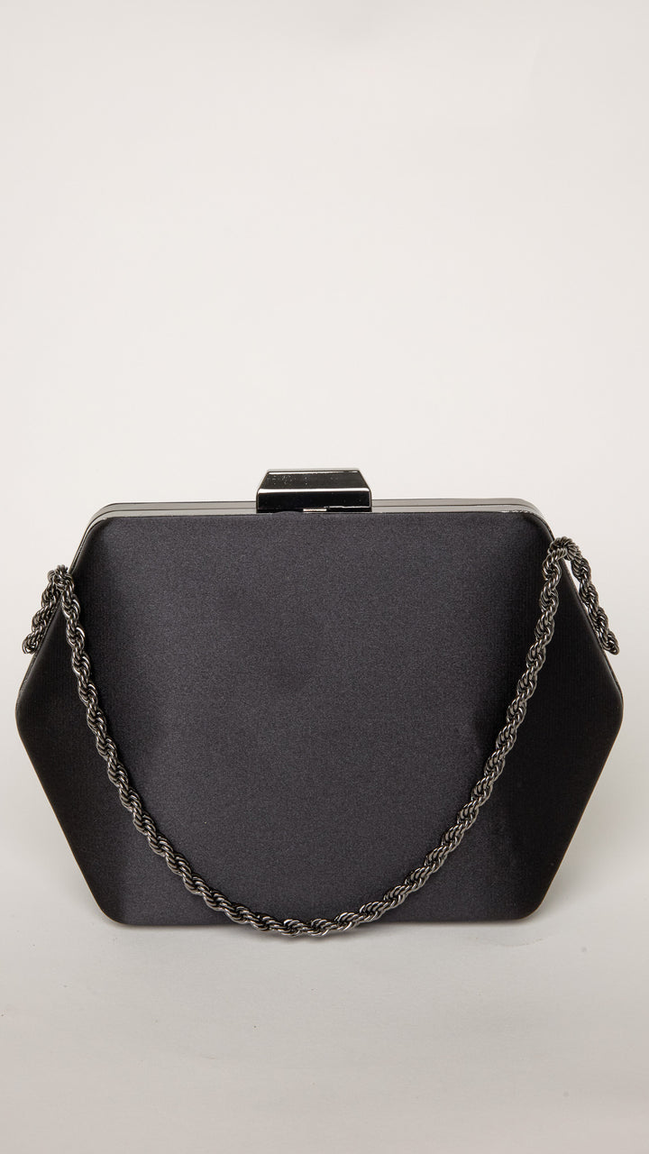 Seer Black Hexagon Clutch Purse