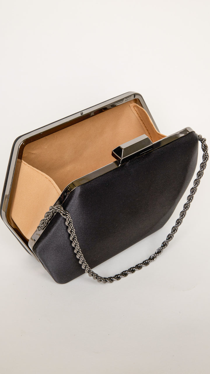 Seer Black Hexagon Clutch Purse