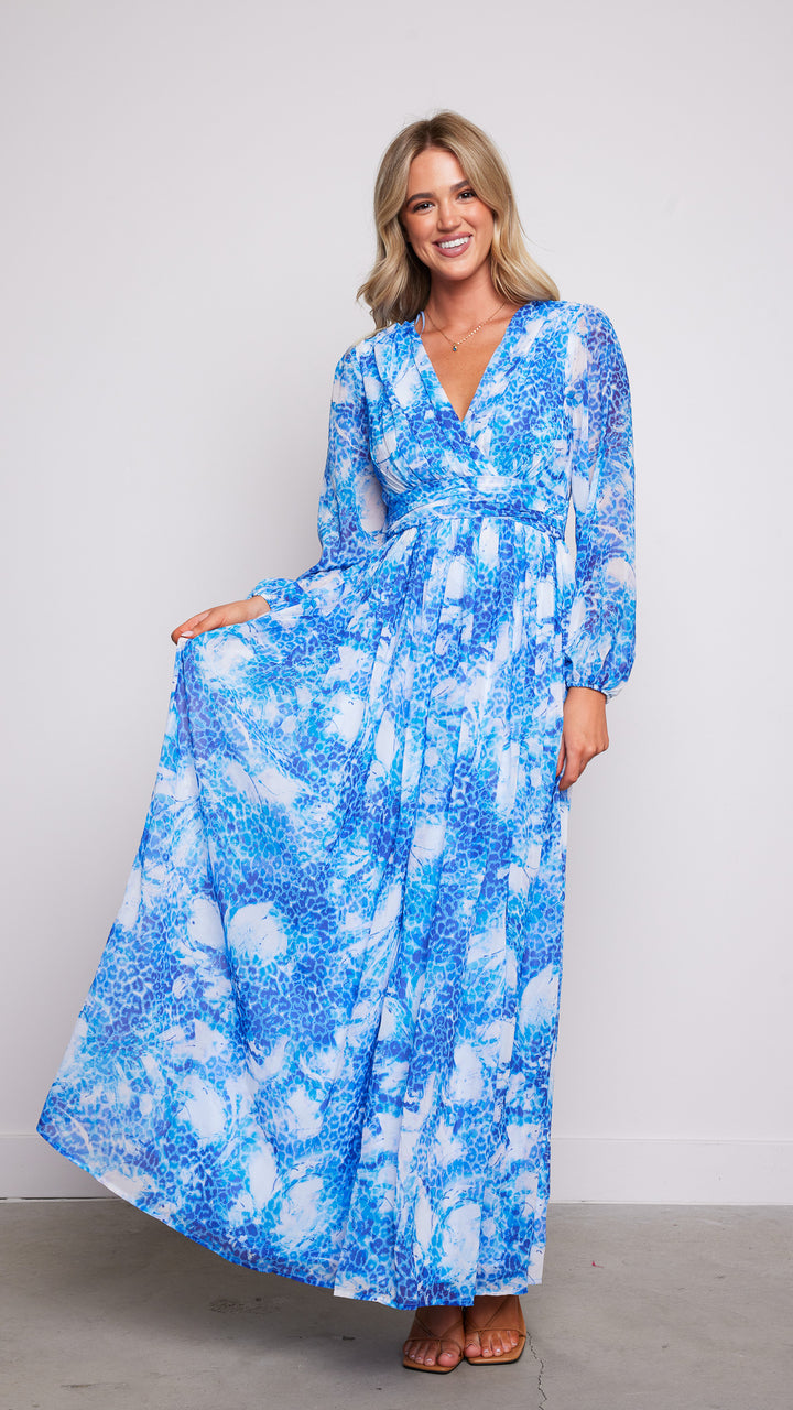 Carmela Maxi Dress in Blue