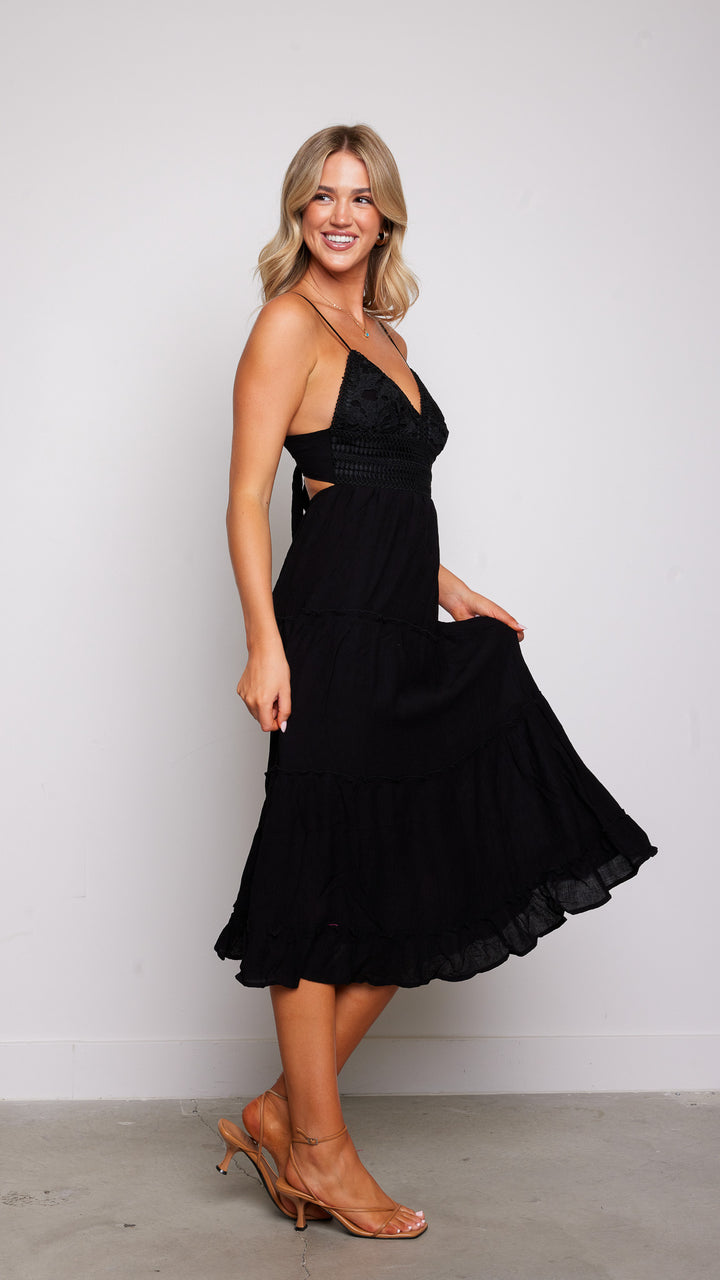 Anley Midi Dress in black