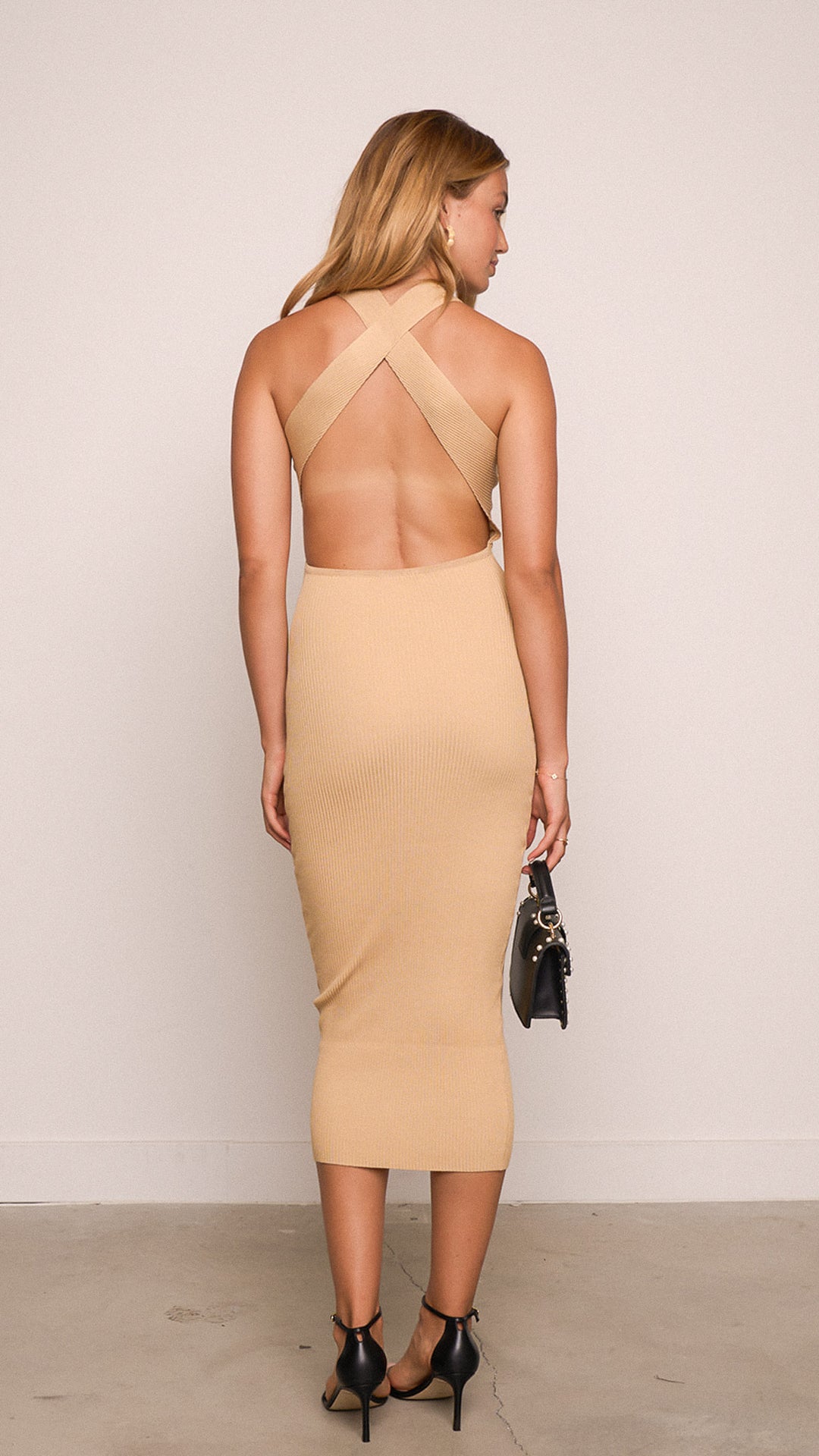 Cohelo Dress Midi Dress in Beige