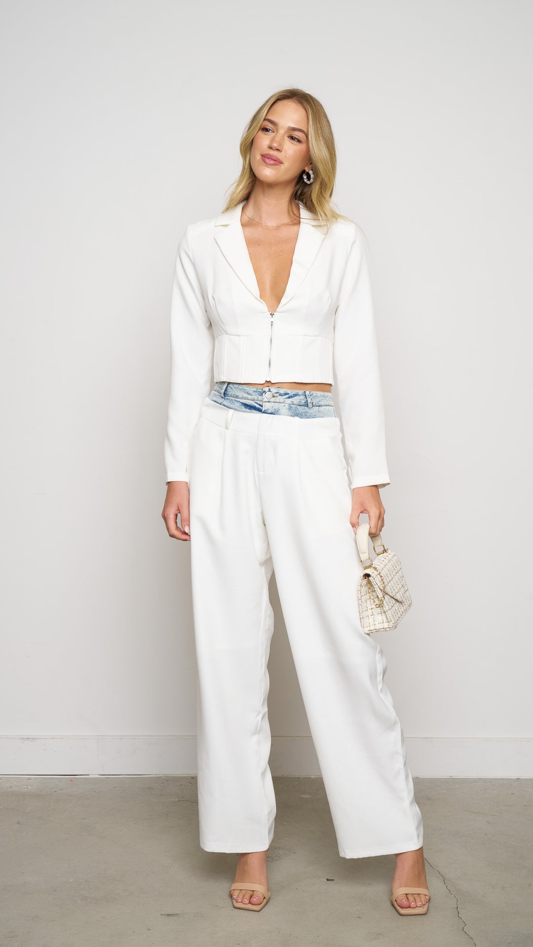 Sonorous Blazer Jacket in white