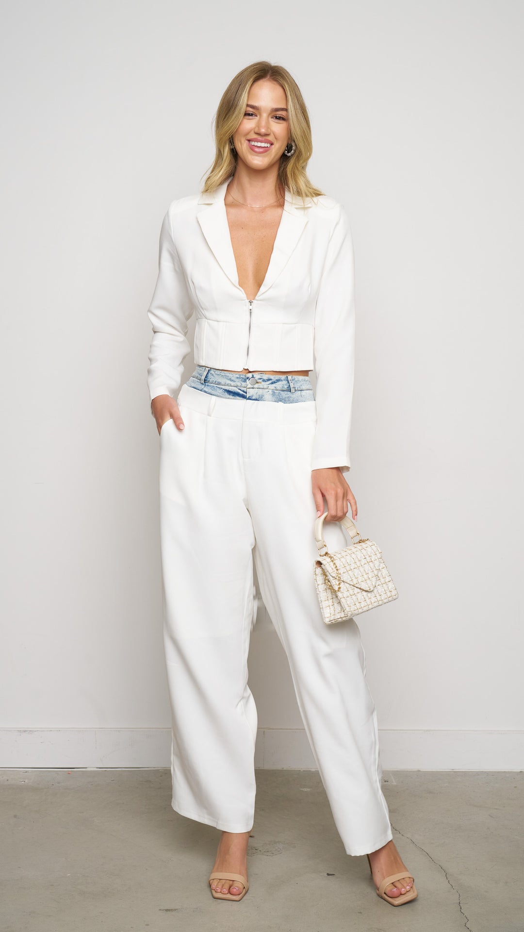 Sonorous Blazer Jacket in white