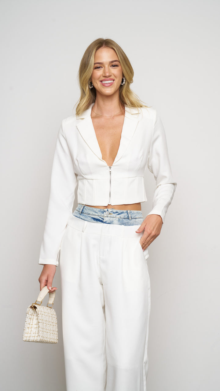 Sonorous Blazer Jacket in white