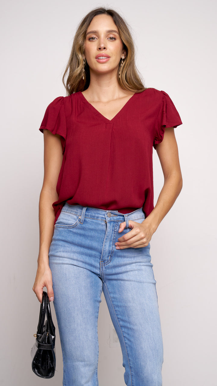 Lucia Top in Cherry Red