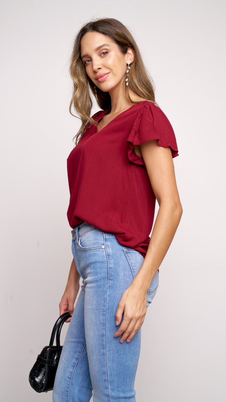 Lucia Top in Cherry Red