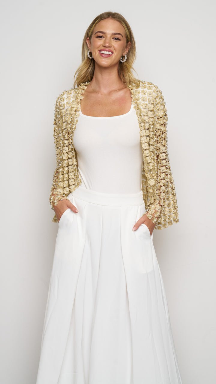 Ithaca Cardigan in Gold