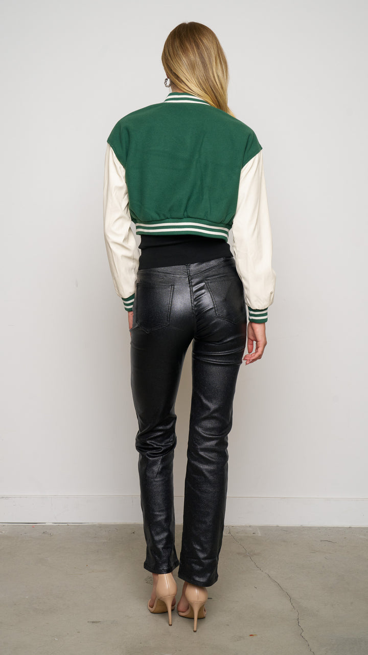 Janna Varsity Jacket in green