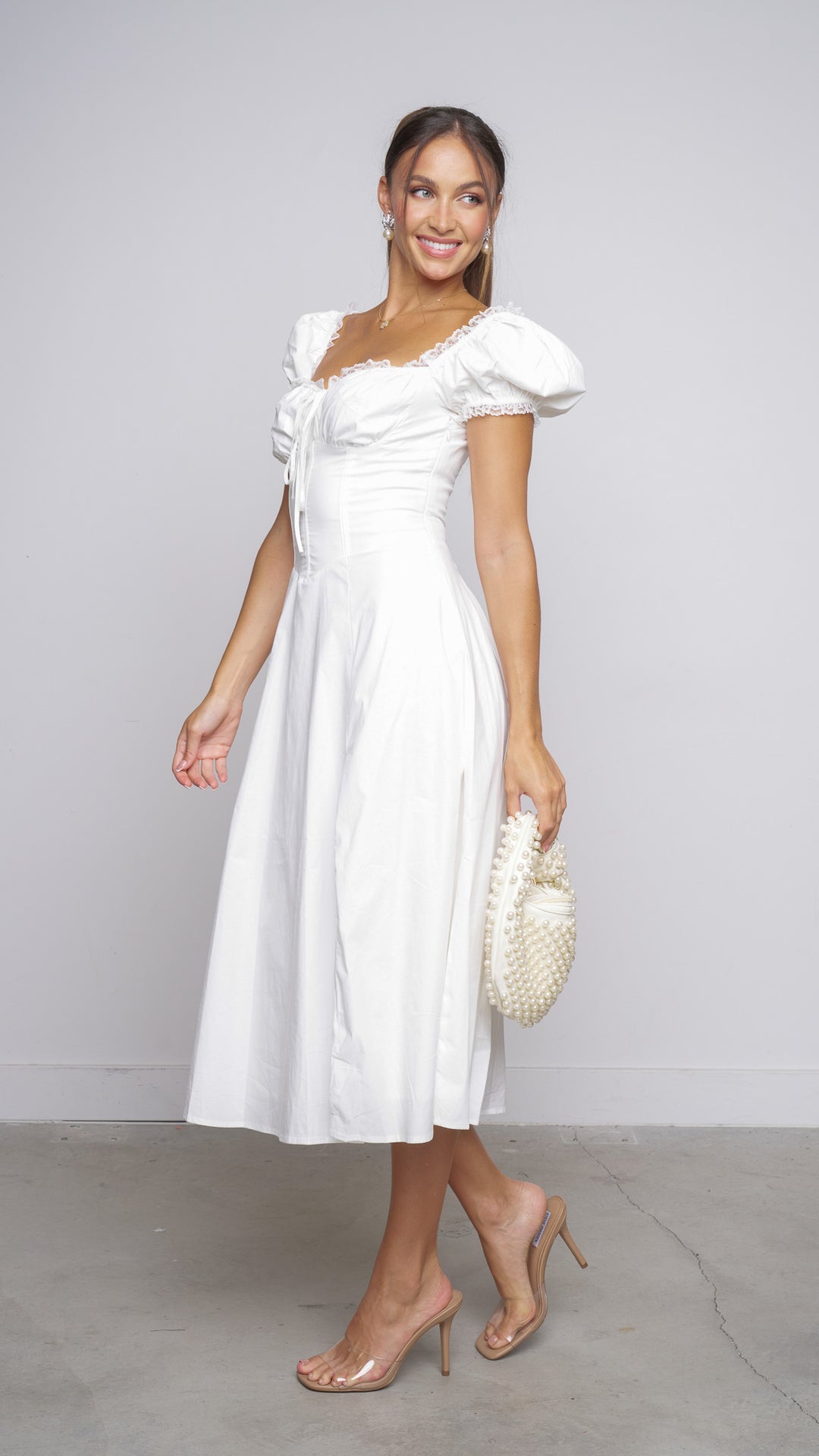 Jovial Midi dress in white