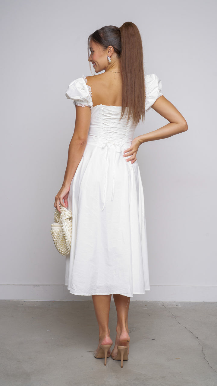 Jovial Midi dress in white