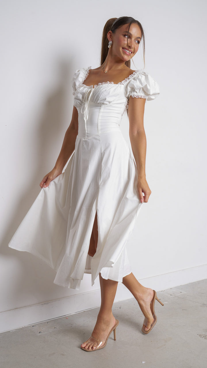 Jovial Midi dress in white