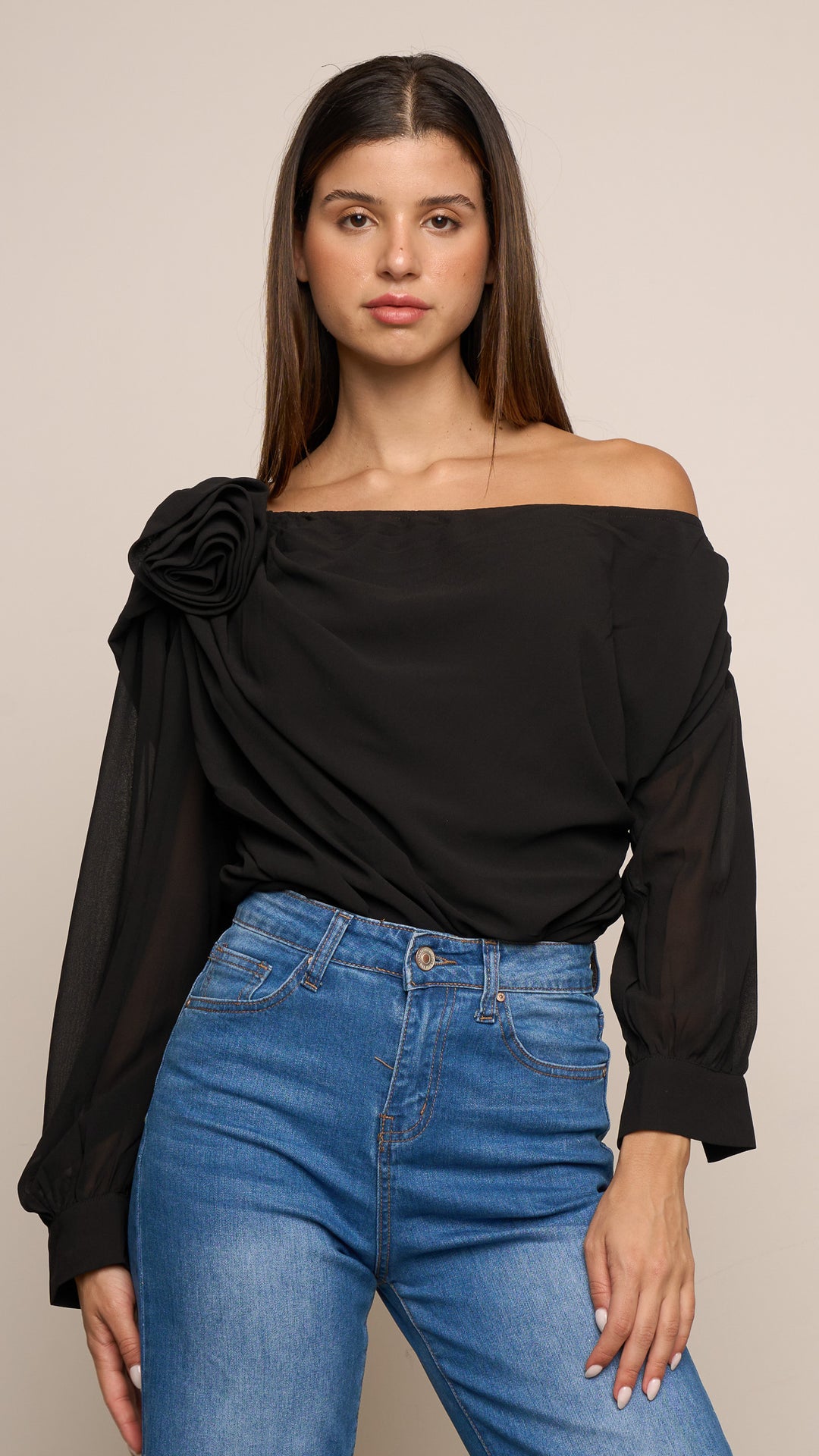 Marjorie top in black