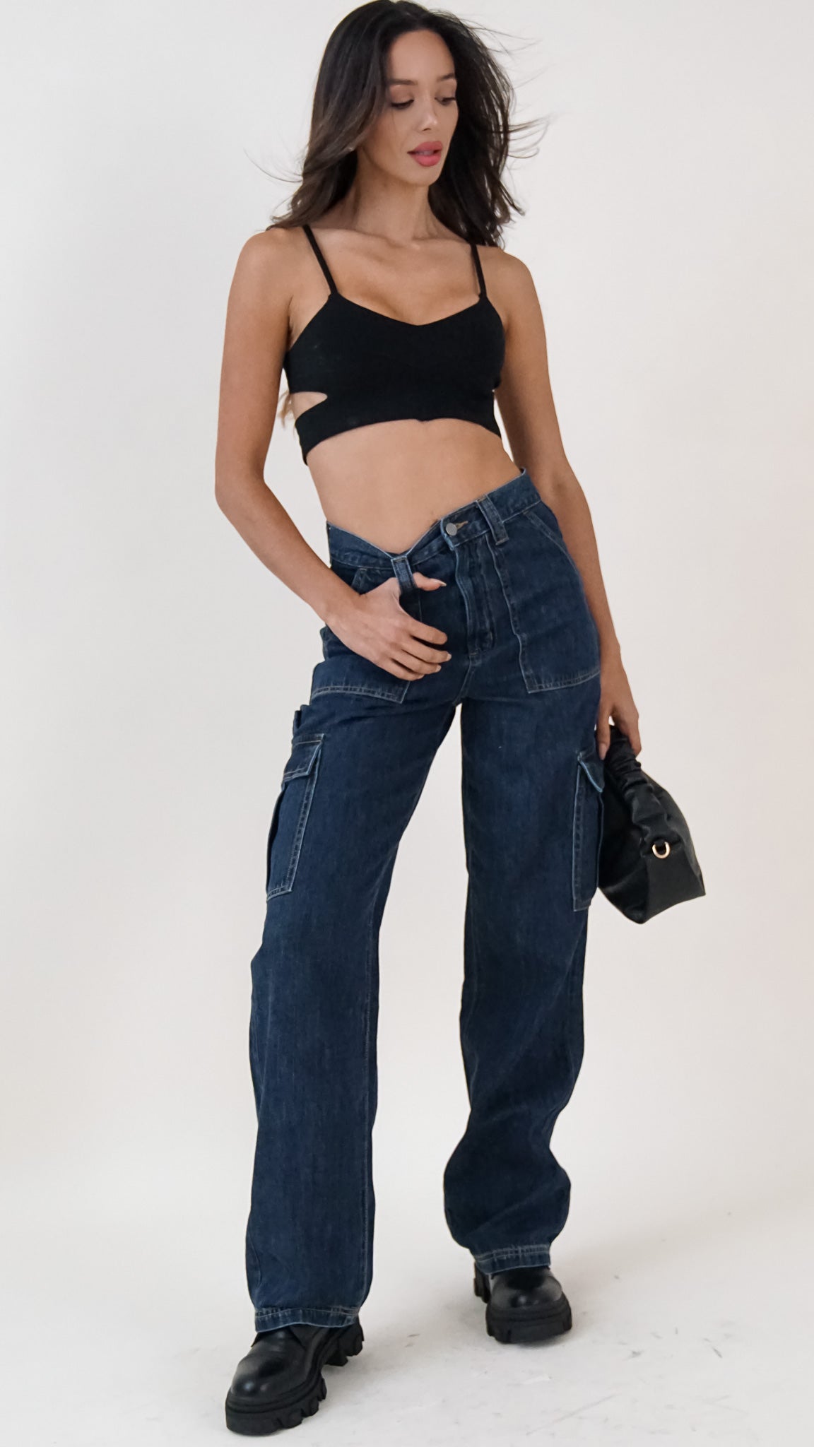 Beatrice Cargo Denim Pants Steps New York