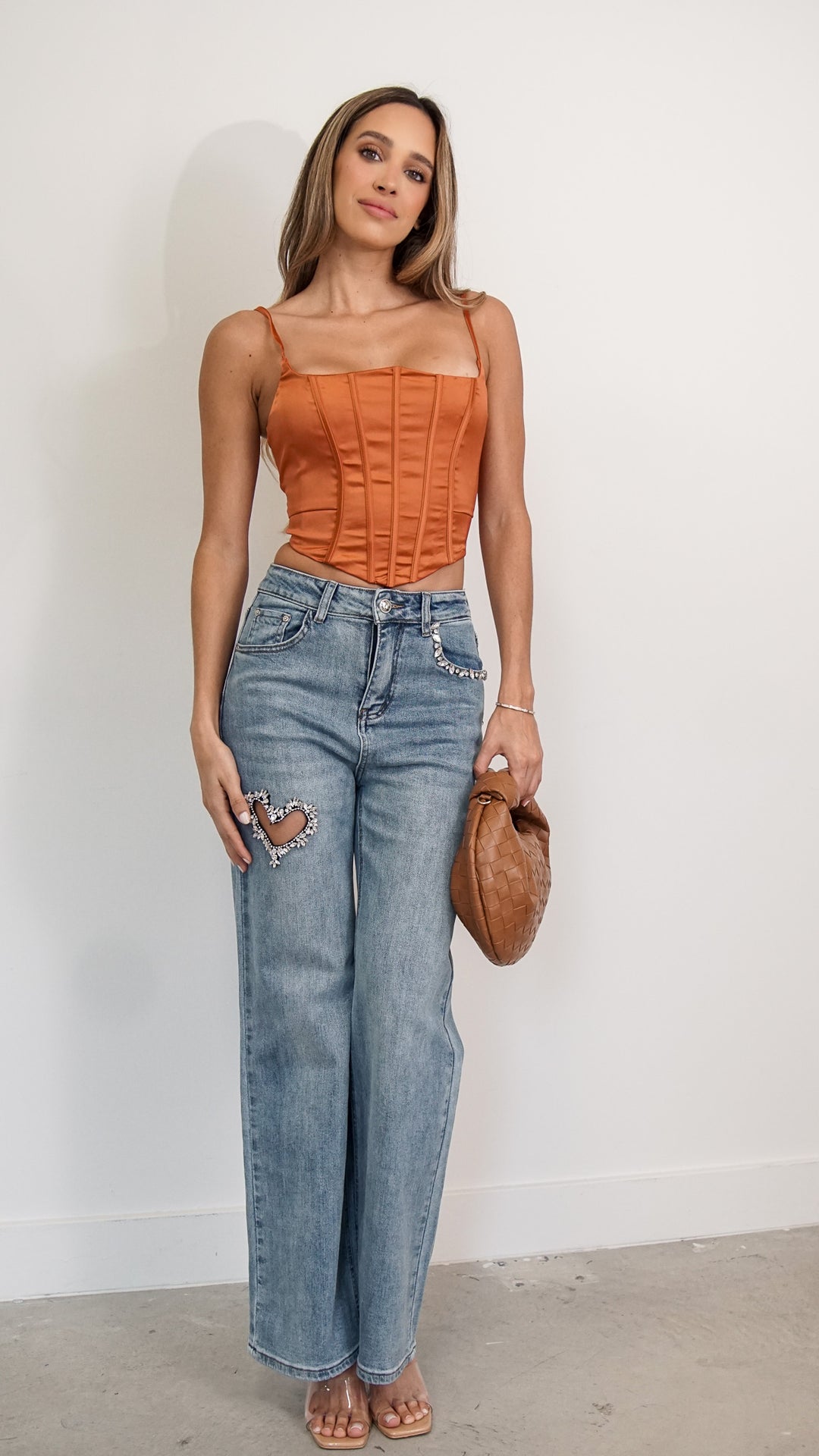 Baize Corset Top in Orange