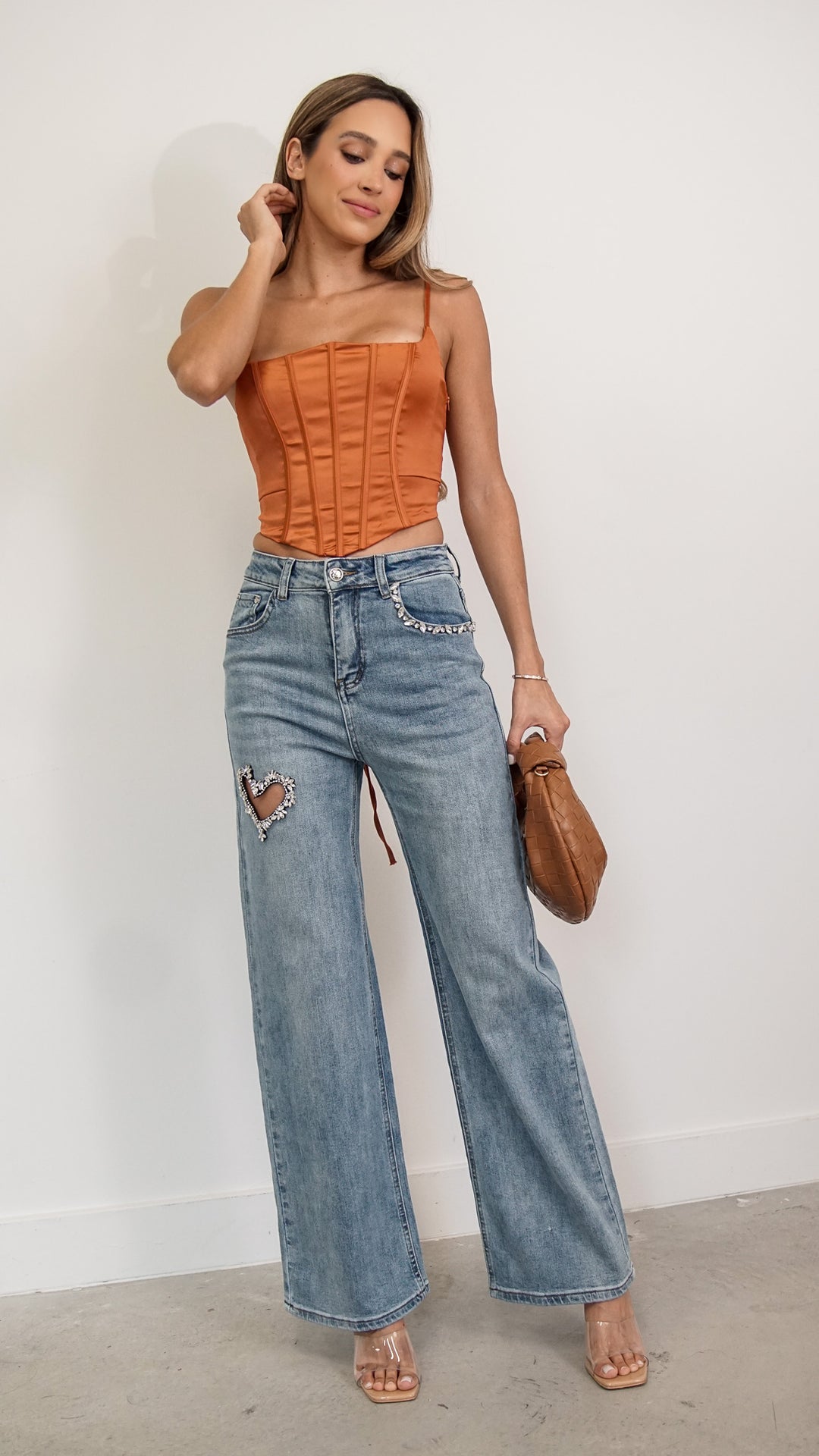 Baize Corset Top in Orange