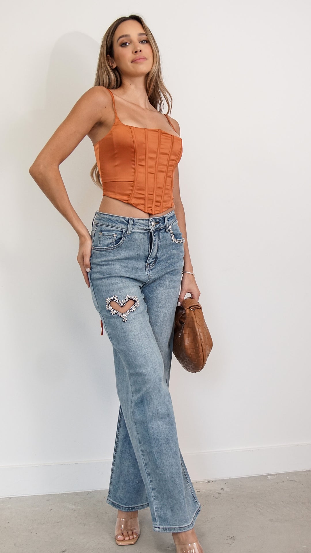 Baize Corset Top in Orange