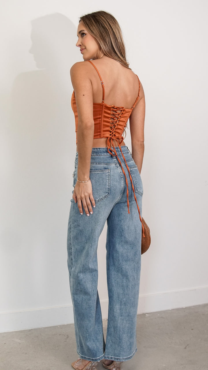 Baize Corset Top in Orange