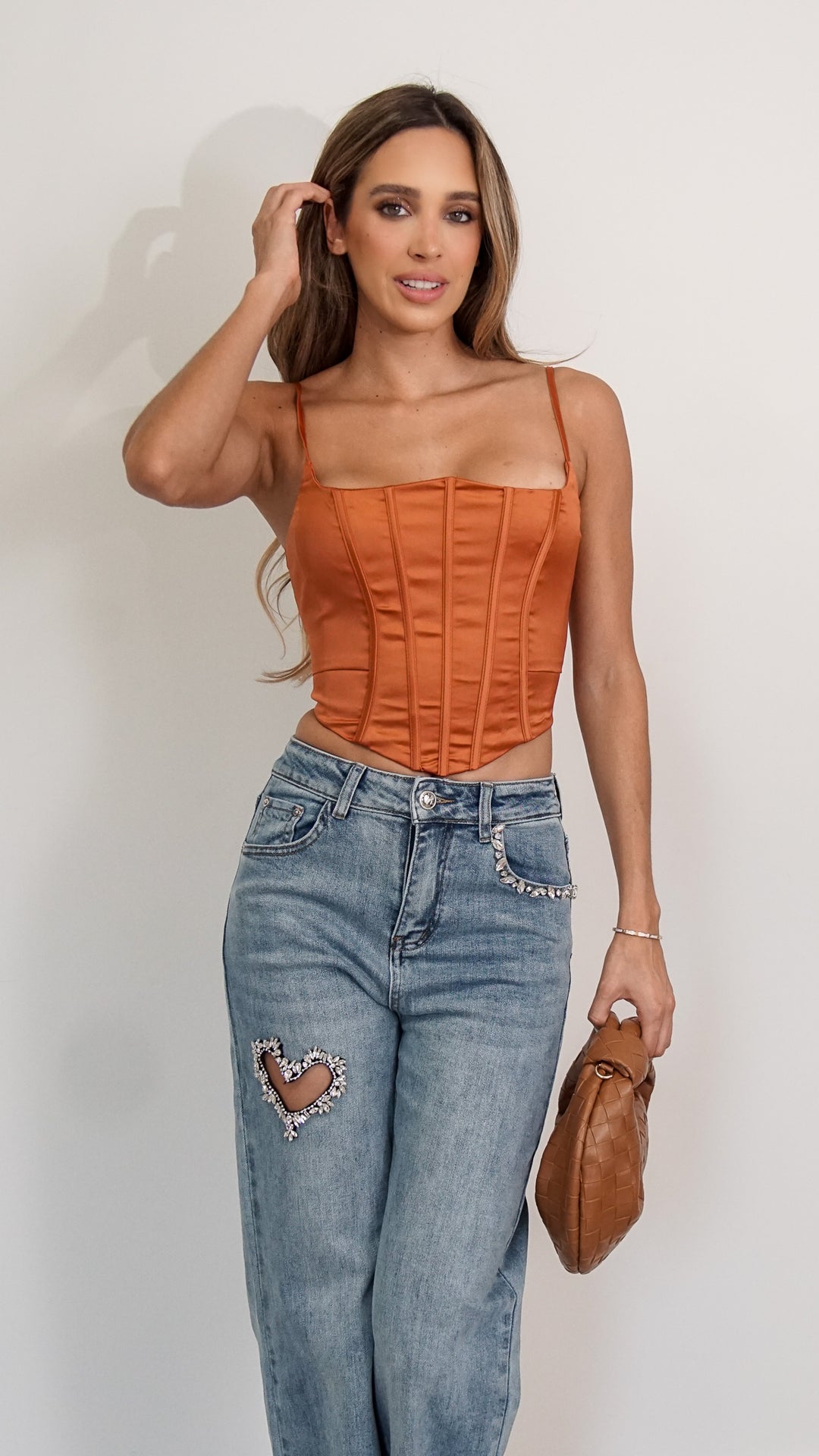 Baize Corset Top in Orange