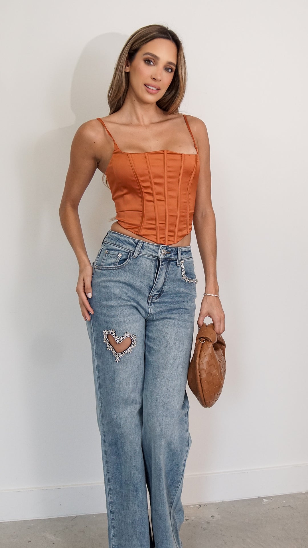 Baize Corset Top in Orange