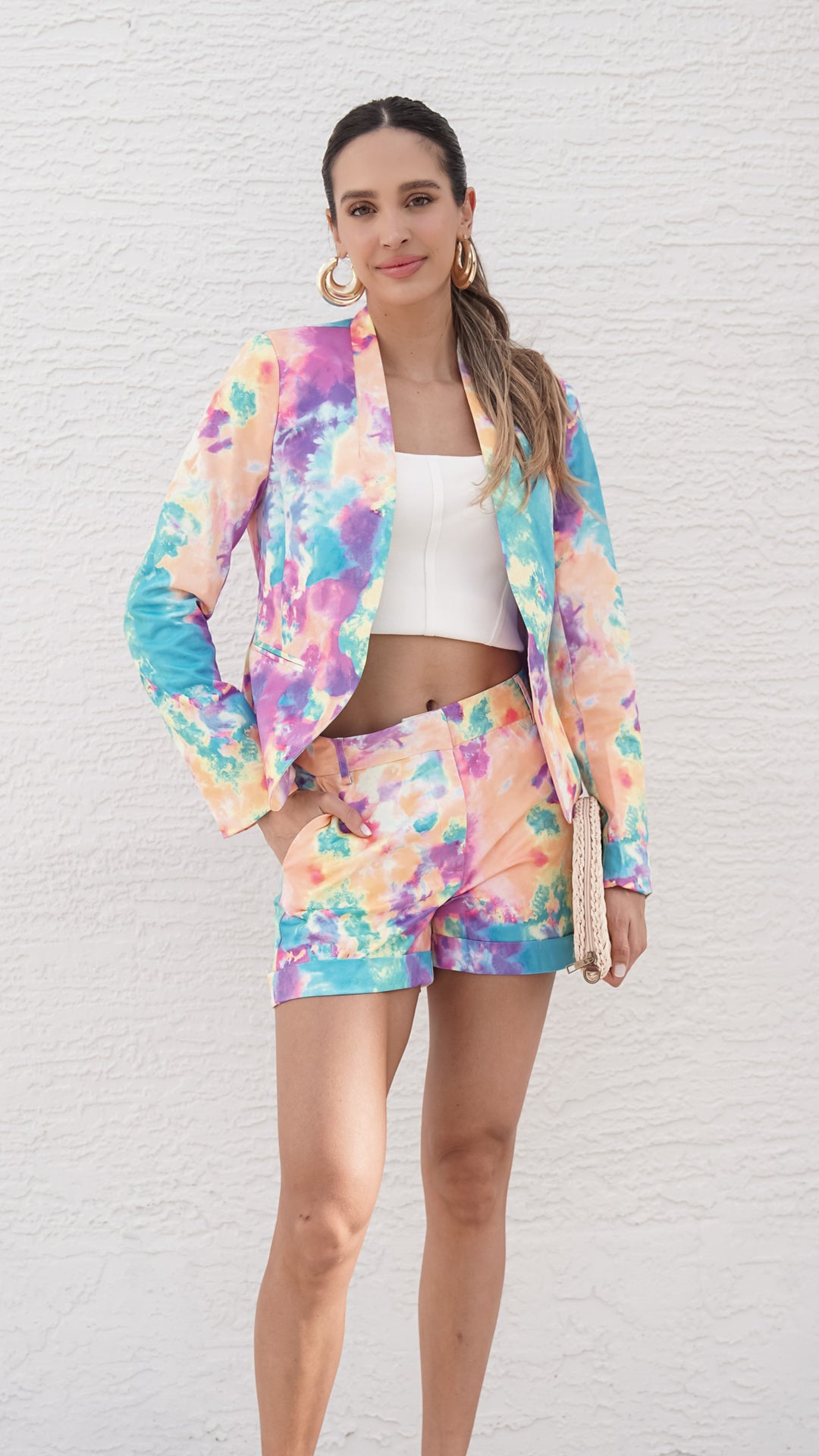 Aria Abstract Print Shorts