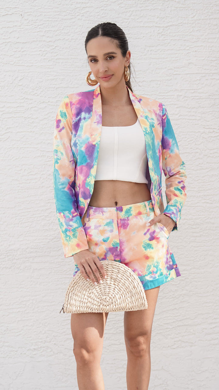 Aria Abstract Print Shorts