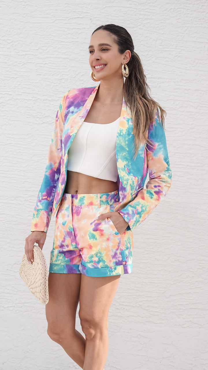 Aria Abstract Print Shorts