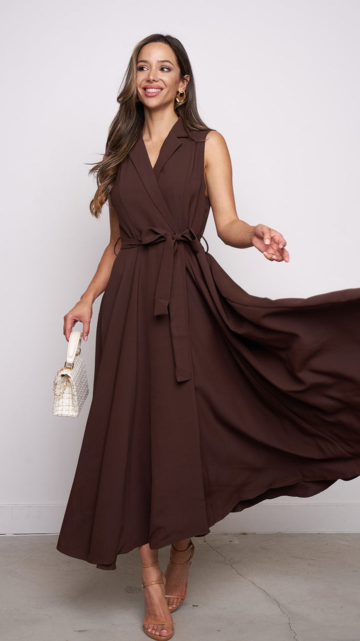 Staci Maxi Dress in Brown