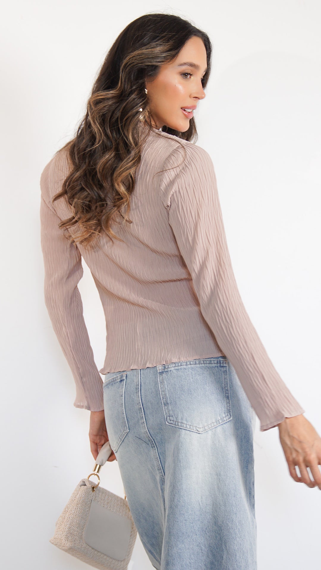 Kaetlynn Longsleeve Knit Top in Nude