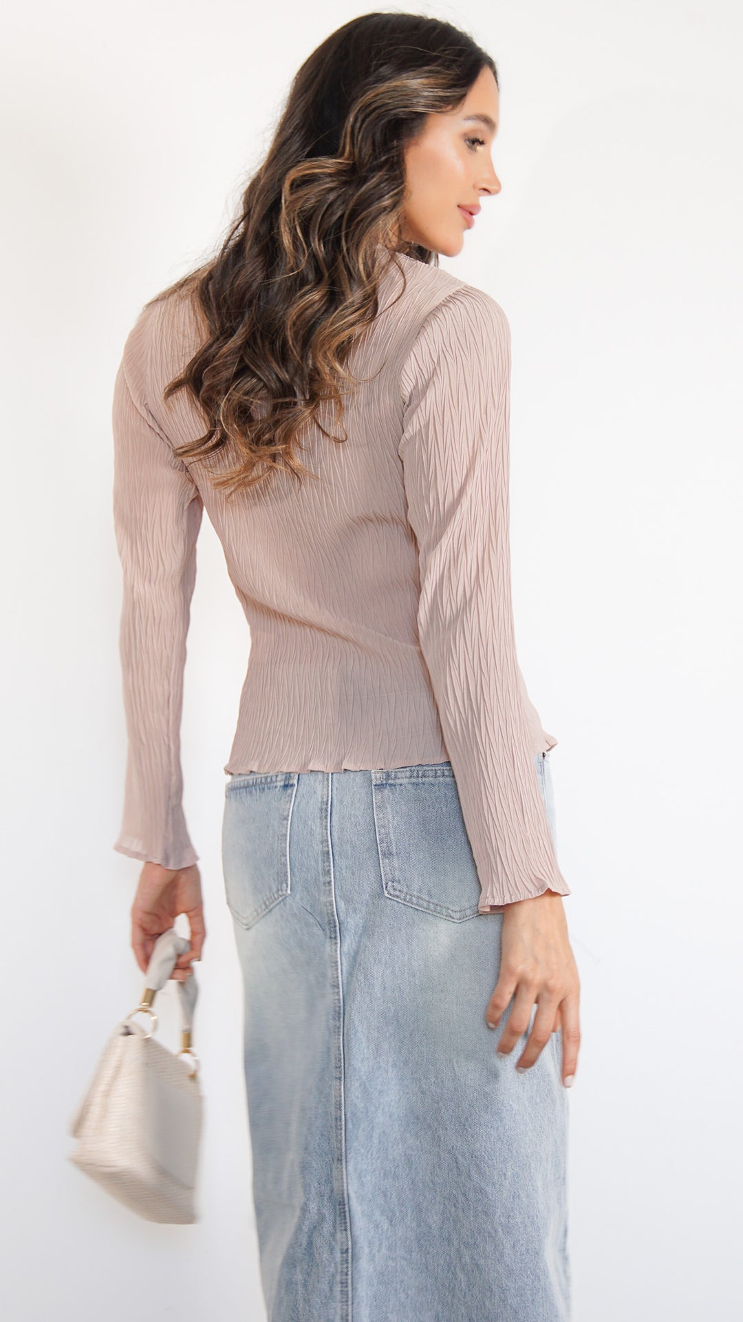 Kaetlynn Longsleeve Knit Top in Nude