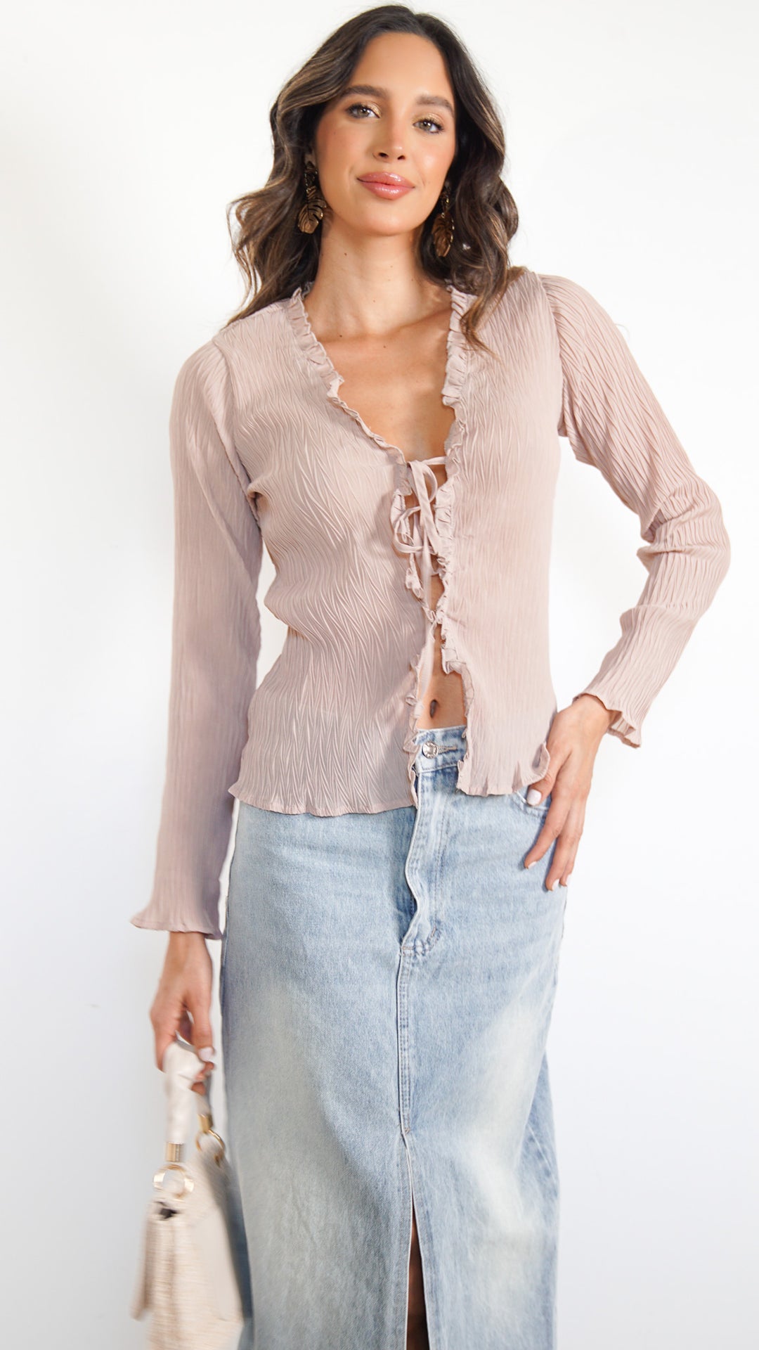 Kaetlynn Longsleeve Knit Top in Nude