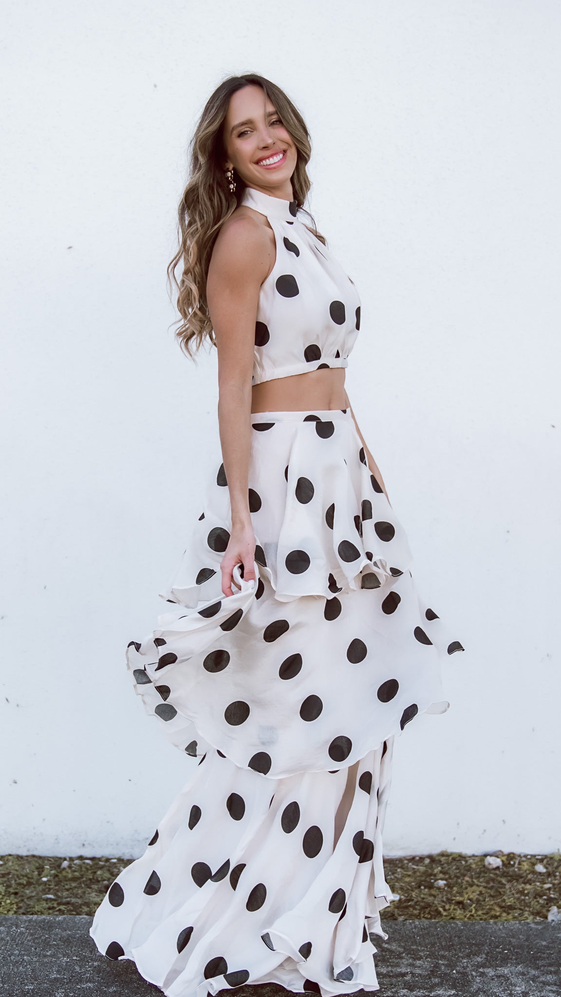 Polka dot deals two piece outfit