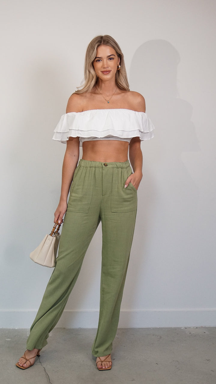 Rhu Linen Pants in Green