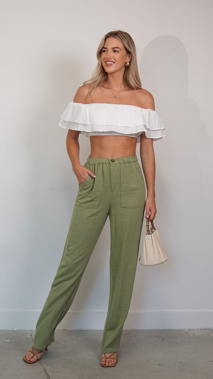 Rhu Linen Pants in Green