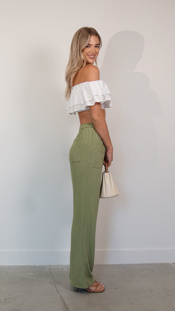 Rhu Linen Pants in Green