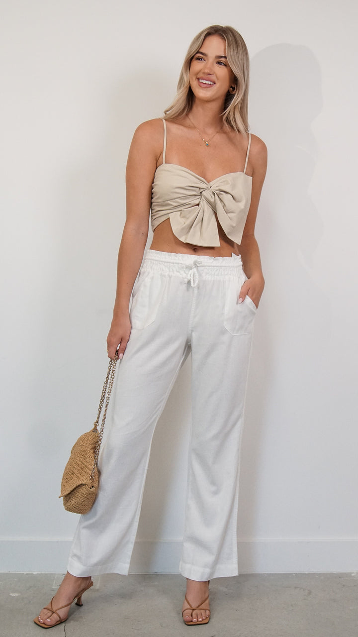 Weyla Linen Pants in White