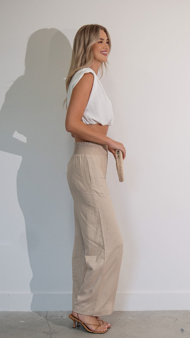 Typian Linen Pants in Beige