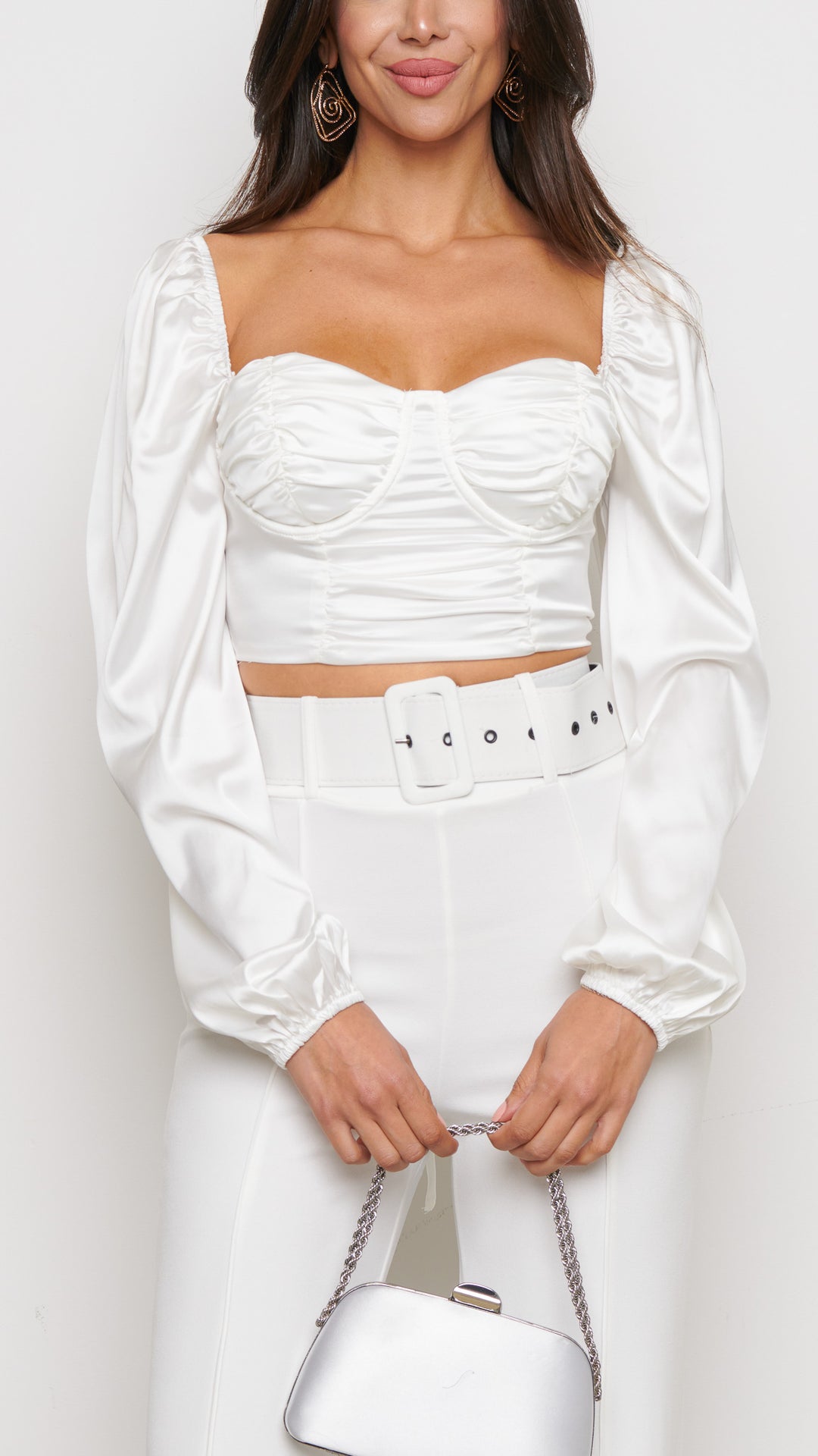 Vesmal Longsleeve Midriff Top