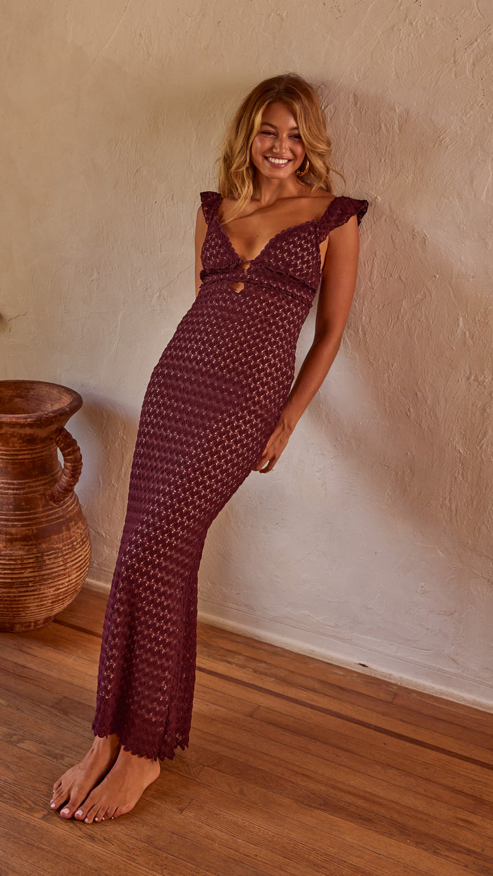 Lana Maxi Dress in cherry